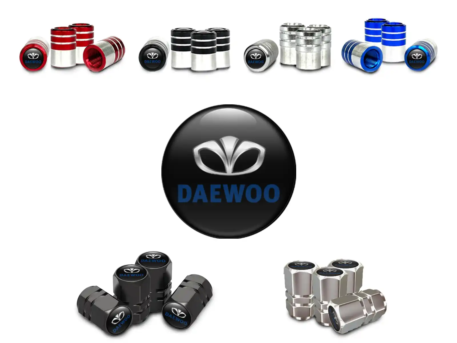 Daewoo Cappelli valvola Auto Stile Metallizzato